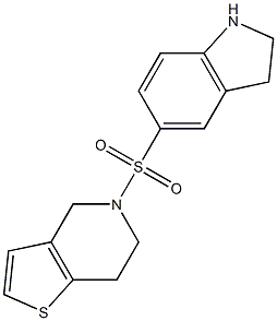 5-{4H,5H,6H,7H-thieno[3,2-c]pyridine-5-sulfonyl}-2,3-dihydro-1H-indole 结构式