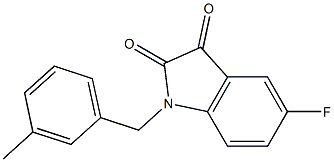 5-fluoro-1-[(3-methylphenyl)methyl]-2,3-dihydro-1H-indole-2,3-dione 结构式