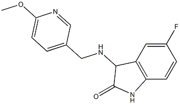 5-fluoro-3-{[(6-methoxypyridin-3-yl)methyl]amino}-2,3-dihydro-1H-indol-2-one Struktur