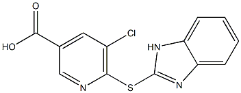 6-(1H-1,3-benzodiazol-2-ylsulfanyl)-5-chloropyridine-3-carboxylic acid Struktur