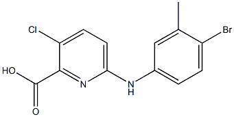 6-[(4-bromo-3-methylphenyl)amino]-3-chloropyridine-2-carboxylic acid Structure