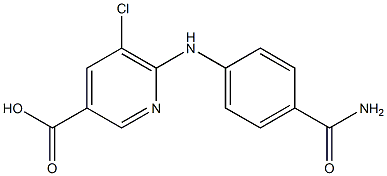 6-[(4-carbamoylphenyl)amino]-5-chloropyridine-3-carboxylic acid Structure