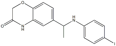 6-{1-[(4-iodophenyl)amino]ethyl}-3,4-dihydro-2H-1,4-benzoxazin-3-one Struktur