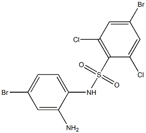 N-(2-amino-4-bromophenyl)-4-bromo-2,6-dichlorobenzene-1-sulfonamide 化学構造式