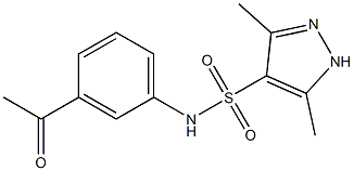 N-(3-acetylphenyl)-3,5-dimethyl-1H-pyrazole-4-sulfonamide Struktur