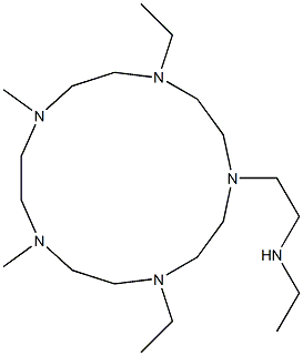 7,10-ジメチル-4,13-ジエチル-1-[2-(エチルアミノ)エチル]-1,4,7,10,13-ペンタアザシクロペンタデカン 化学構造式