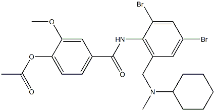 4-Acetyloxy-N-[2,4-dibromo-6-[[cyclohexyl(methyl)amino]methyl]phenyl]-3-methoxybenzamide