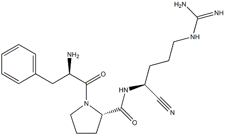 (S)-5-(Amidinoamino)-2-[(N-D-phenylalanyl-L-prolyl)amino]pentanenitrile Struktur