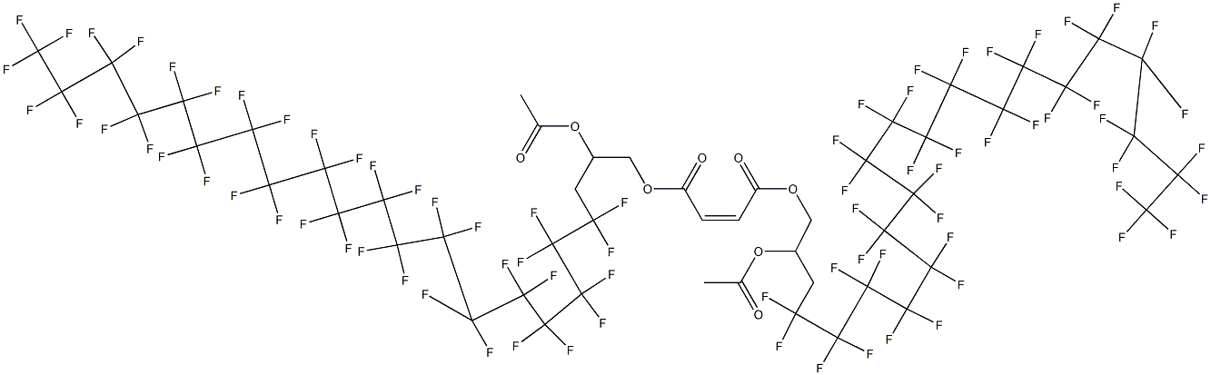 Maleic acid bis(2-acetyloxy-4,4,5,5,6,6,7,7,8,8,9,9,10,10,11,11,12,12,13,13,14,14,15,15,16,16,17,17,18,18,19,19,20,20,21,21,22,22,22-nonatriacontafluorodocosyl) ester Struktur