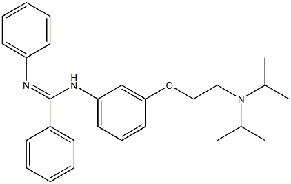 N-[3-[2-(ジイソプロピルアミノ)エトキシ]フェニル]-N'-フェニルベンズアミジン 化学構造式