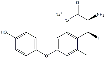 (2R,3S)-2-Amino-3-[4-(4-hydroxy-2-iodophenoxy)-2-iodophenyl]-3-iodopropanoic acid sodium salt Structure