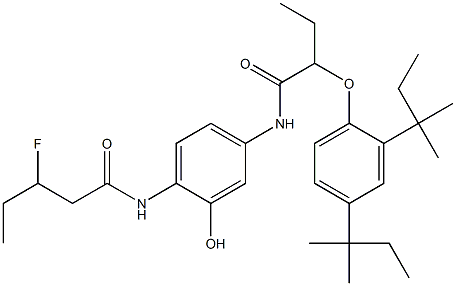 2-(3-フルオロペンタノイルアミノ)-5-[2-(2,4-ジ-tert-アミルフェノキシ)ブチリルアミノ]フェノール 化学構造式