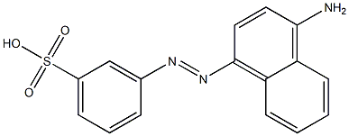 m-(4-アミノ-1-ナフチルアゾ)ベンゼンスルホン酸 化学構造式