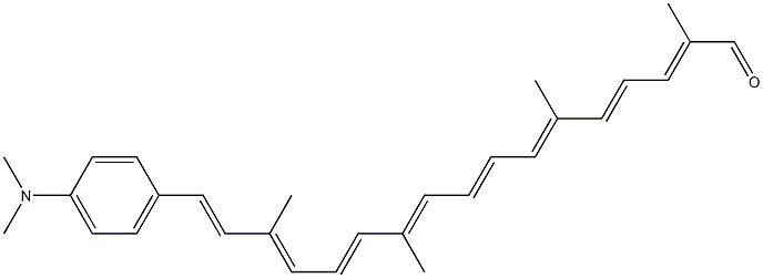 (2E,4E,6E,8E,10E,12E,14E,16E)-17-[4-(Dimethylamino)phenyl]-2,6,11,15-tetramethyl-2,4,6,8,10,12,14,16-heptadecaoctaene-1-one,,结构式