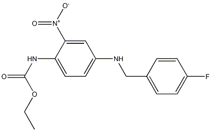 2-nitro-4-(4-fluorobenzylamino)-1-ethoxycarbonylaminobenzene Structure