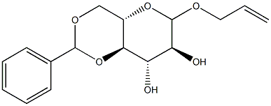 Allyl 4,6-O-benzylidene-L-glucopyranoside,,结构式