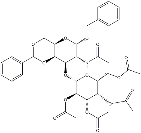 Benzyl 2-acetamido-3-O-(2,3,4,6-tetra-O-acetyl-b-D-galactopyranosyl)-4,6-O-benzylidene-2-deoxy-a-D-galactopyranose