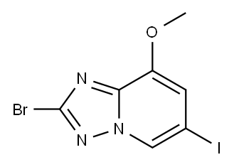 2-Bromo-6-iodo-8-methoxy-[1,2,4]triazolo[1,5-a]pyridine Struktur
