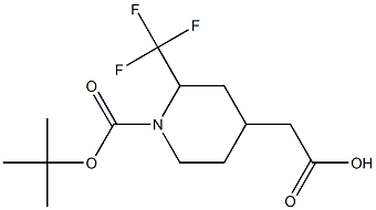2-(1-(tert-butoxycarbonyl)-2-(trifluoromethyl)piperidin-4-yl)acetic acid Struktur
