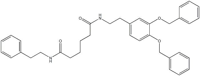 N1-[2-[3,4-Bis(phenylmethoxy)phenyl]ethyl]-N6-(2-phenylethyl)-hexanediamide 结构式