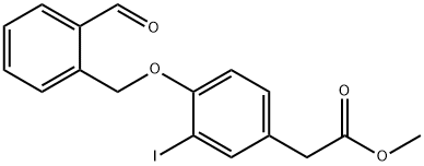 [4-(2-Formylbenzyloxy)-3-iodophenyl]acetic Acid Methyl Ester,875050-50-3,结构式