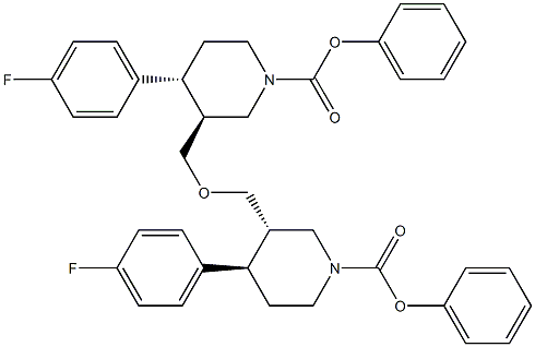 (3S,3'S,4R,4'R)-diphenyl 3,3'-(oxybis(methylene))bis(4-(4- fluorophenyl)piperidine-1-carboxylate) Structure