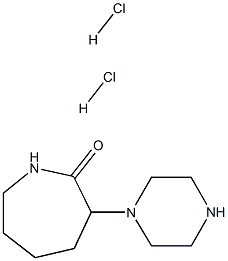 3-(piperazin-1-yl)azepan-2-one dihydrochloride Structure