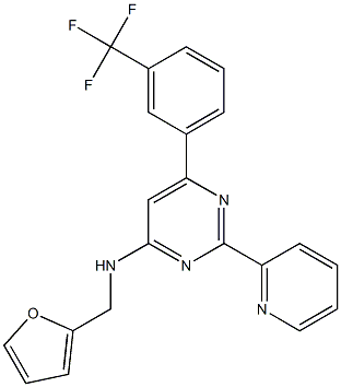 N-(2-FURYLMETHYL)-2-PYRIDIN-2-YL-6-[3-(TRIFLUOROMETHYL)PHENYL]PYRIMIDIN-4-AMINE Structure