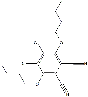 1,4-二丁氧基-2,3-二氯-5,6-二氰基苯, , 结构式