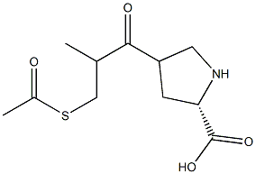 D-3-乙酰硫代-2-甲基丙酰-L-脯氨酸 结构式