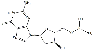 2'-Deoxyguanosine-15N5-Phosphoramidite 化学構造式