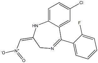 7-Chloro-5-(2-fluorophenyl)-1,3-dihydro-2-nitromethylidene-2H-1,4-benzodiazepine