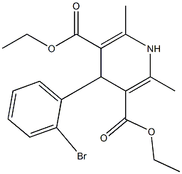 4-邻溴苯基-1,4-二氢-2,6-二甲基-3,5-吡啶二羧酸二乙酯,,结构式