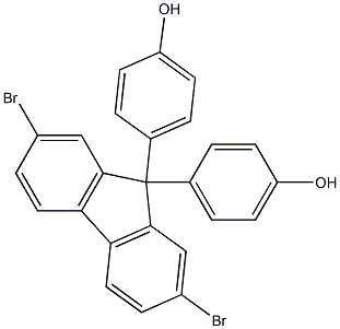2,7-Dibromo-9,9-bis(4-hydroxyphenyl)fluorene 化学構造式
