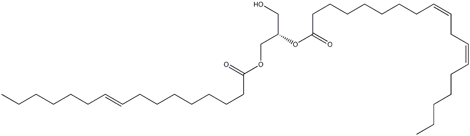 1-(9Z-hexadecenoyl)-2-(9Z,12Z-octadecadienoyl)-sn-glycerol,,结构式