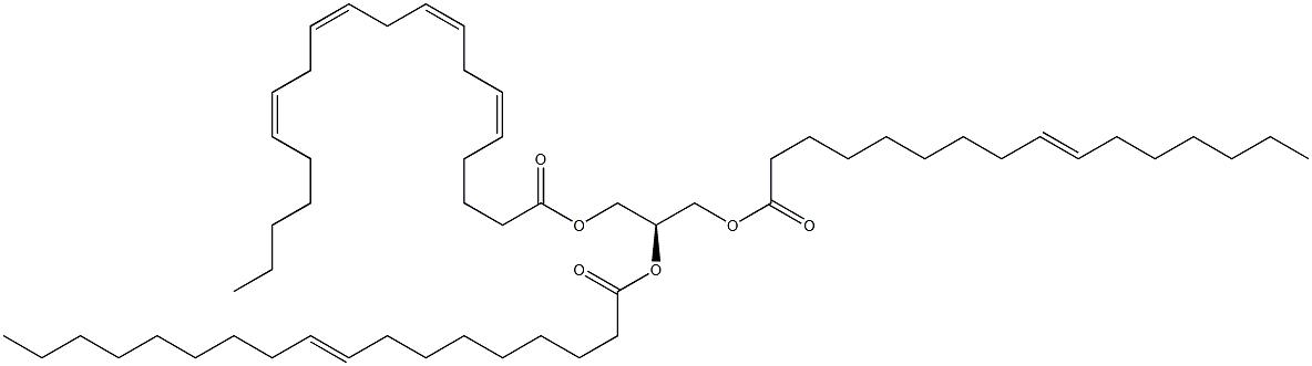 1-(9Z-hexadecenoyl)-2-(9Z-octadecenoyl)-3-(5Z,8Z,11Z,14Z-eicosatetraenoyl)-sn-glycerol Structure