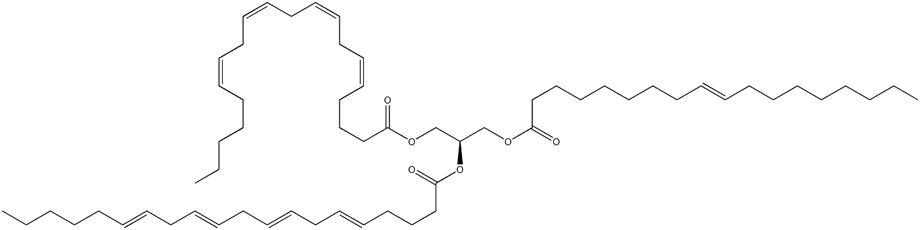 1-(9Z-octadecenoyl)-2,3-di-(5Z,8Z,11Z,14Z-eicosatetraenoyl)-sn-glycerol Structure
