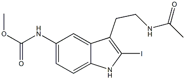 2-iodo-5-methoxycarbonylamino-N-acetyltryptamine Struktur