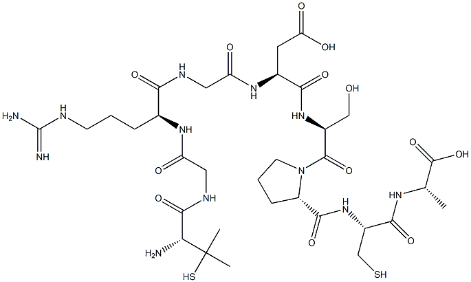 penicillamyl-glycyl-arginyl-glycyl-aspartyl-seryl-prolyl-cysteinyl-alanine Structure