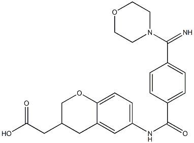 (6-(4-(morpholinoformimidoyl)benzamido)-3,4-dihydro-2H-1-benzopyran-3-yl)acetic acid