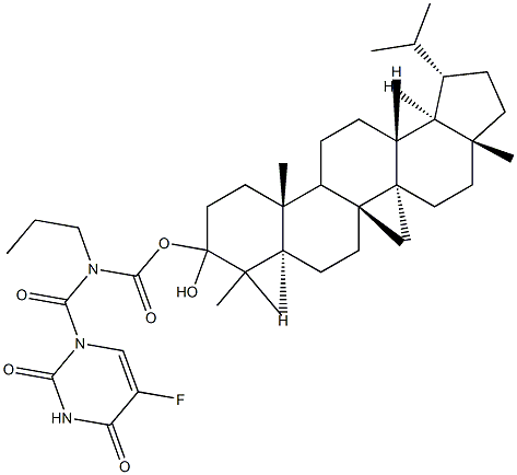 1-(carboxypropylcarbamoyl)-5-fluorouracil lipolyl ester Struktur