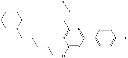 4-(4-fluorophenyl)-2-methyl-6-(5-piperidinopentyloxy)pyrimidine hydrochloride Structure