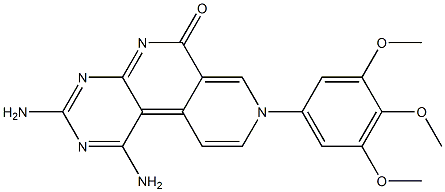 1,3-diamino-8-(3',4',5'-trimethoxyphenyl)pyrimido(4,5-c)(2,7)naphthyridin-6-one Struktur