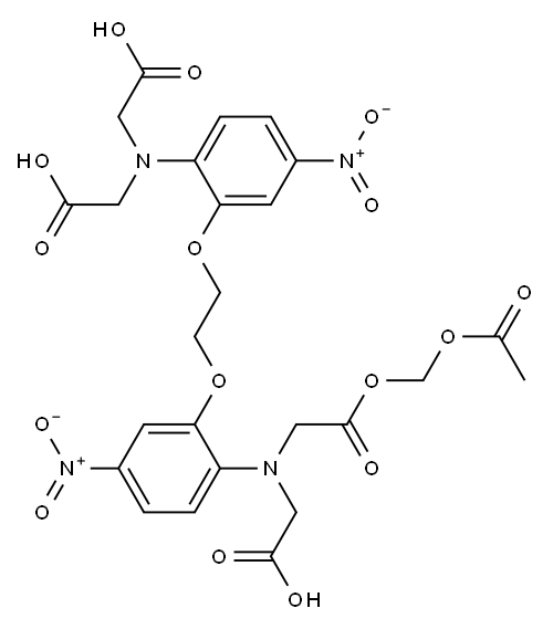 5,5'-dinitro-1,2-bis(2-aminophenoxy)ethane N,N,N',N'-tetraacetic acid acetoxymethyl ester Structure