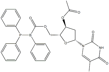 5'-O-((triphenylphosphine-boryl)carbonyl)-3'-O-acetylthymidine