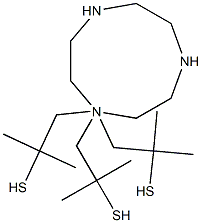 N',N',N'-tris(2-methyl-2-mercaptopropyl)-1,4,7-triazacyclononane Structure