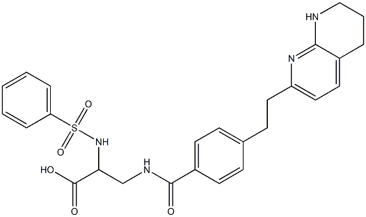 2-benzenesulfonylamino-3-(4-(2-(5,6,7,8-tetrahydro-1,8-naphthyridin-2-yl)ethyl)benzoylamino)propionic acid