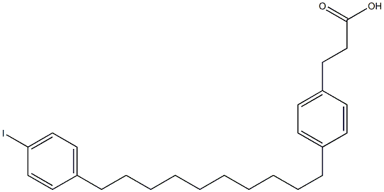 4-(10-(4-iodophenyl)decyl)benzenepropanoic acid Struktur