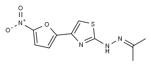 ACETONE(4-(5-NITRO-2-FURYL)-2-THIAZOLYL)HYDRAZONE 化学構造式