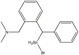 (2-[(DIMETHYLAMINO)METHYL]PHENYL)PHENYLMETHYLTINBROMIDE Struktur